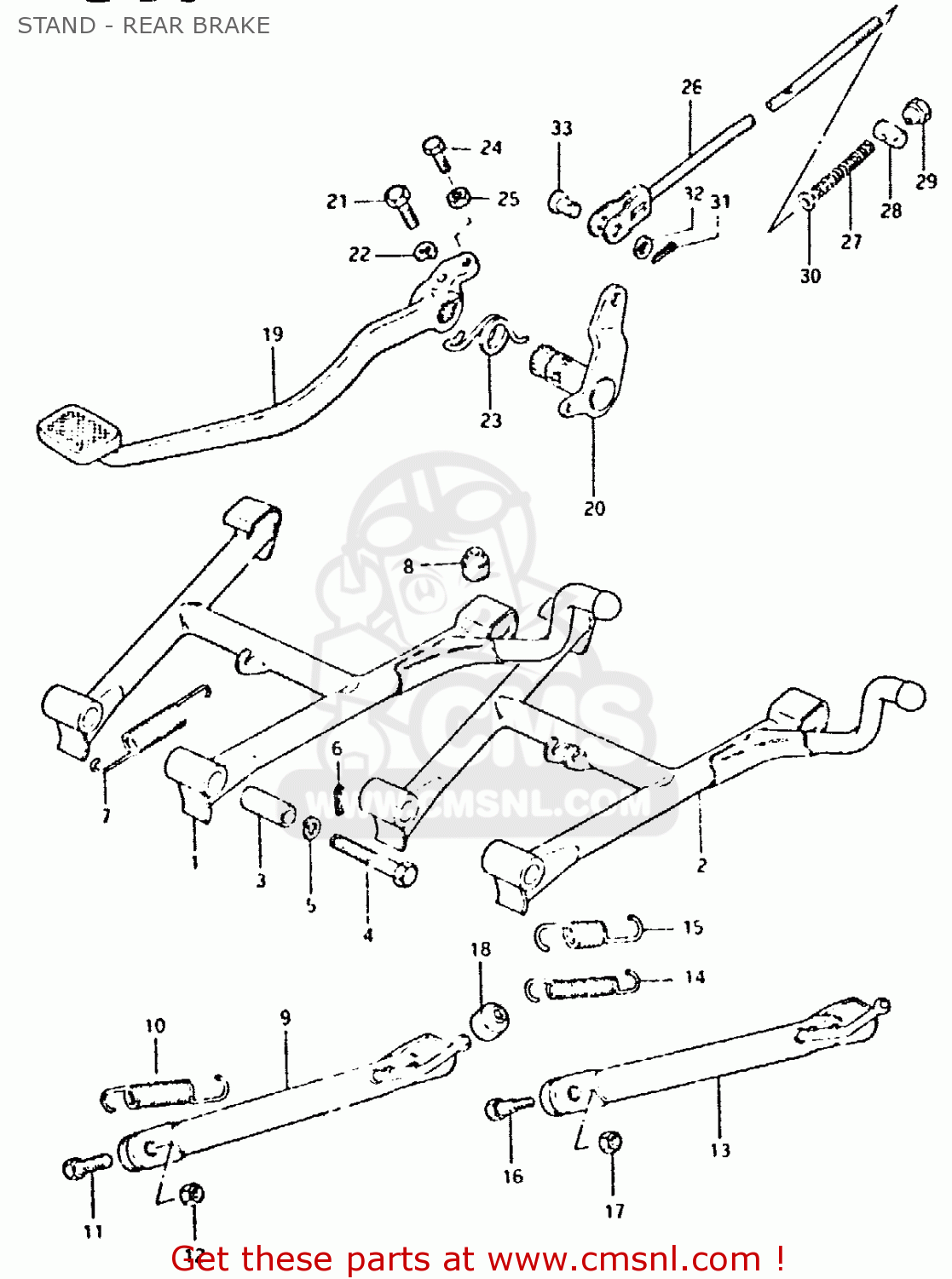 STAND - REAR BRAKE GSX400L 1981 (X) GENERAL EXPORT (E01)