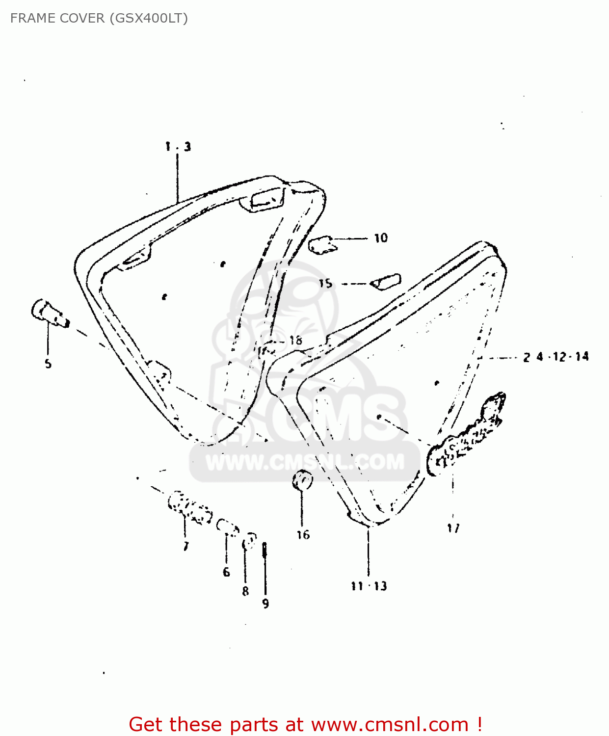 FRAME COVER (GSX400LT) GSX400L 1981 (X) GENERAL EXPORT (E01)