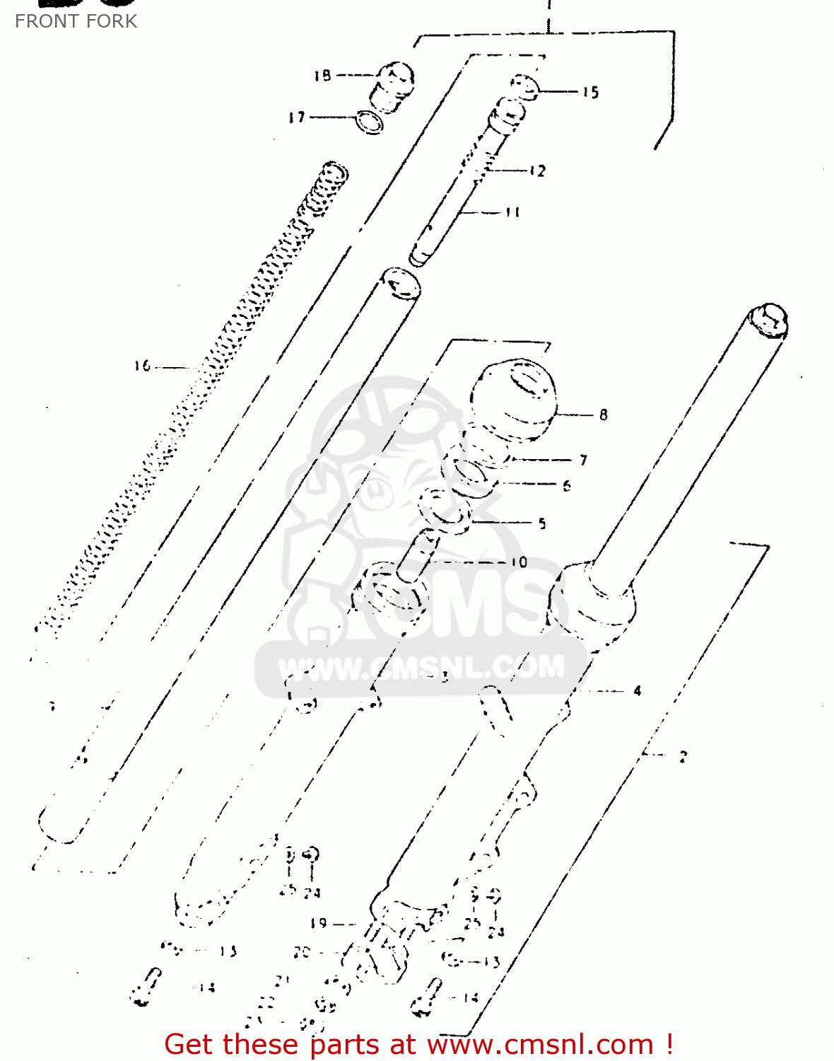 FRONT FORK GSX400L 1981 (X) GENERAL EXPORT (E01)