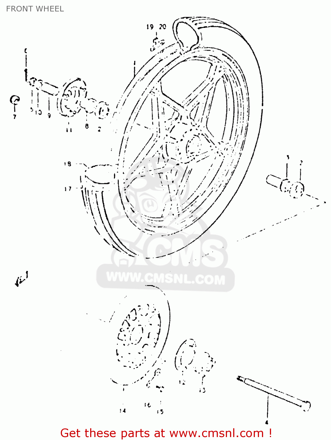 FRONT WHEEL GSX400L 1981 (X) GENERAL EXPORT (E01)