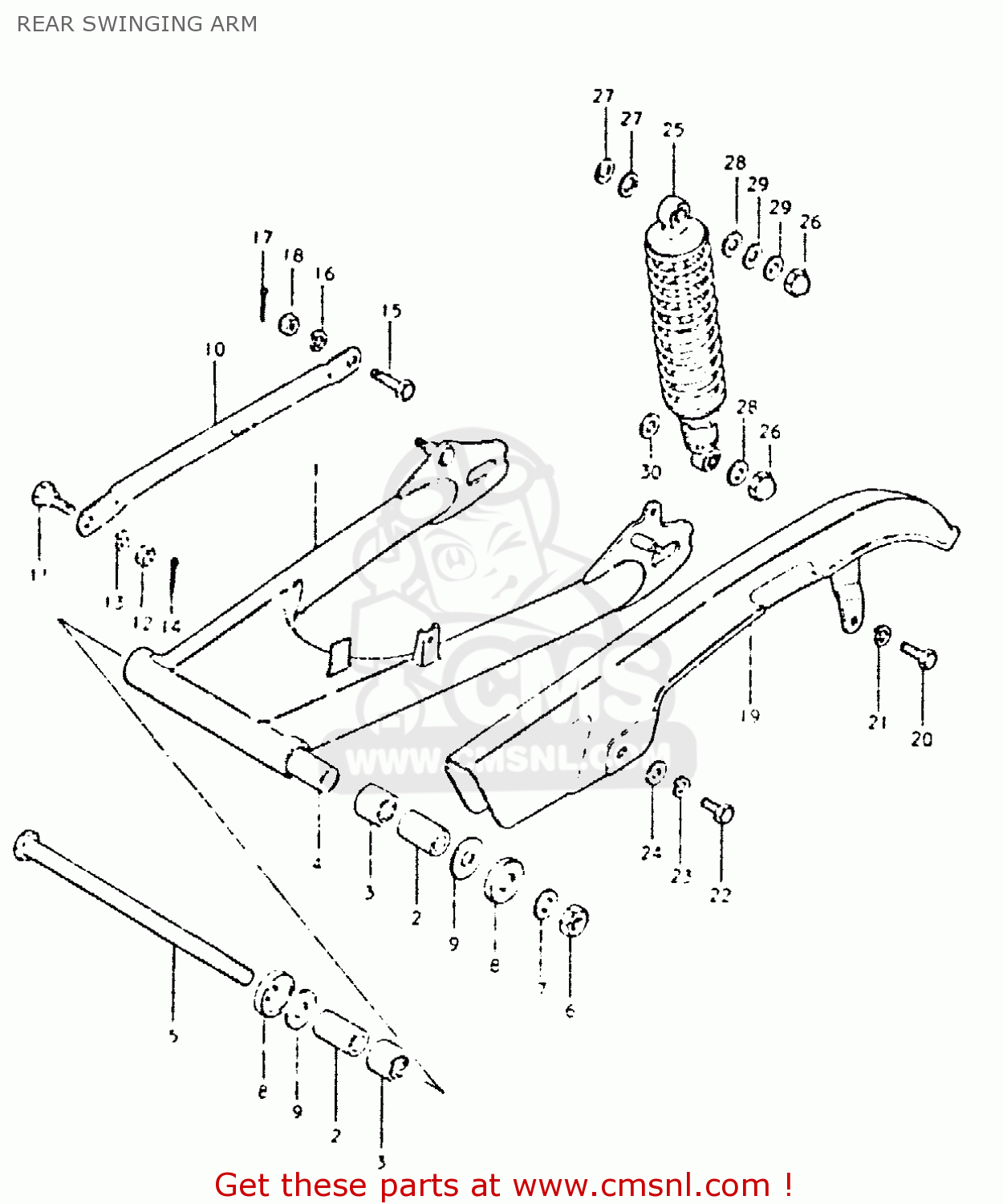 REAR SWINGING ARM GSX400L 1981 (X) GENERAL EXPORT (E01)