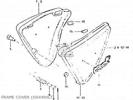 FRAME COVER (GSX400LT) - GSX400L 1981 (X) GENERAL EXPORT (E01)