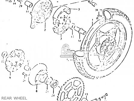 REAR WHEEL - GSX400L 1981 (X) GENERAL EXPORT (E01)