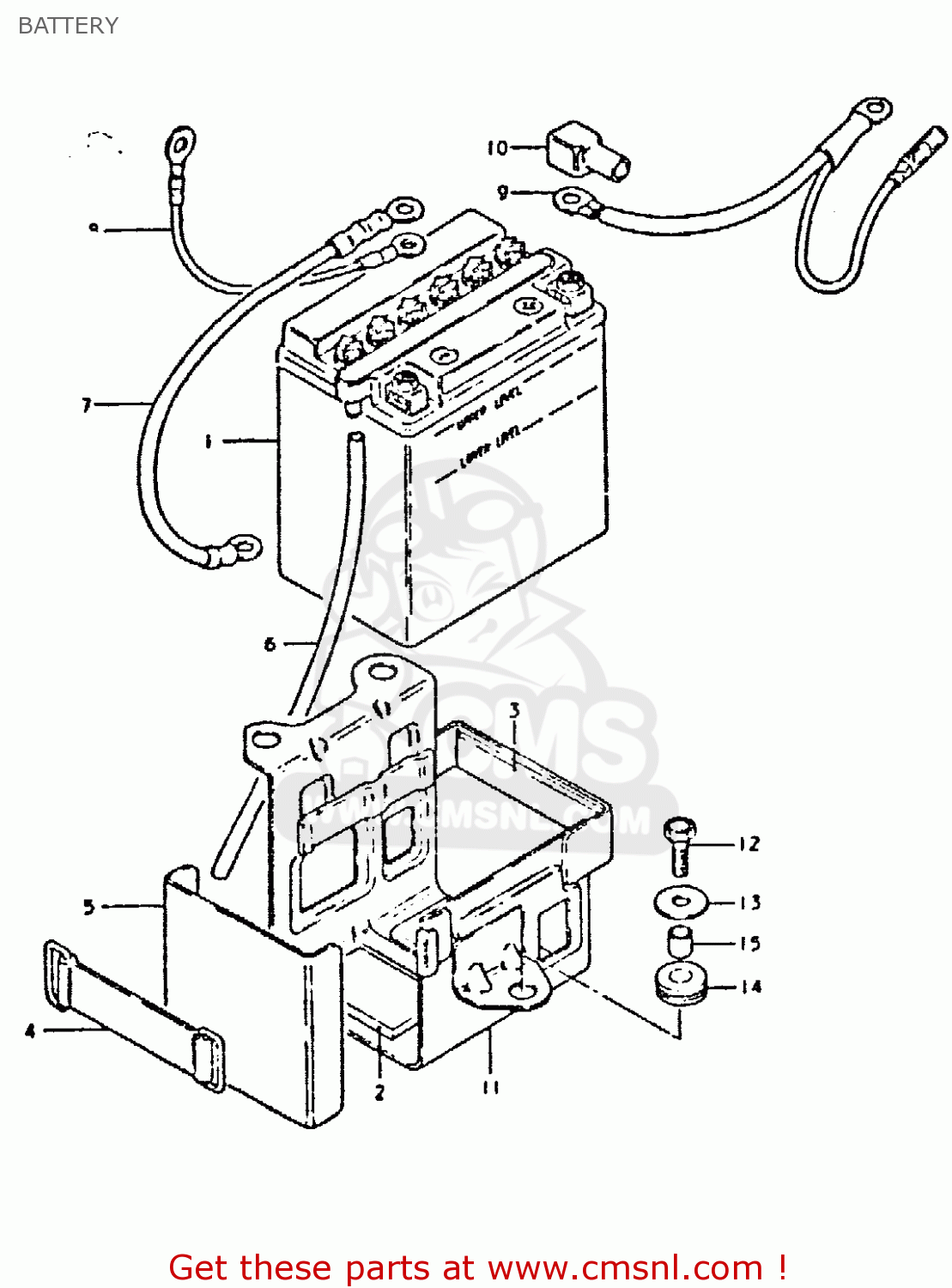 BATTERY GSX400S 1980 (T) UNITED KINGDOM FRANCE GERMANY (E02 E04 E22)