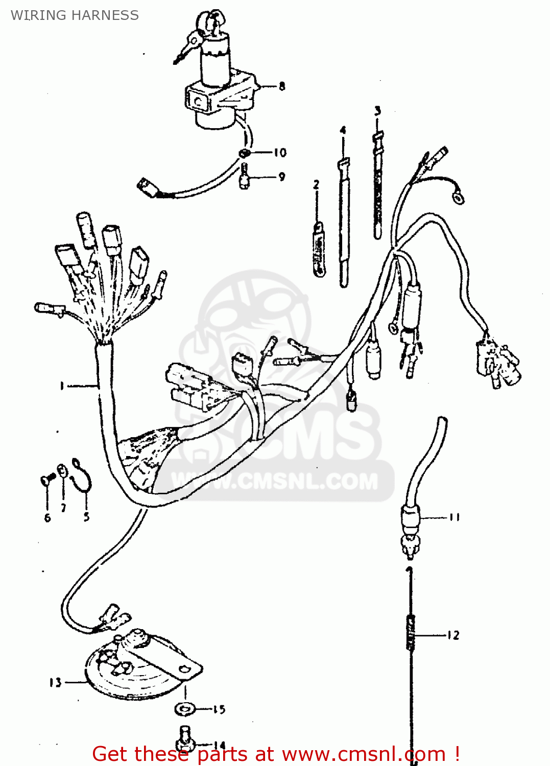 WIRING HARNESS GSX400S 1980 (T) UNITED KINGDOM FRANCE GERMANY (E02 E04 E22)