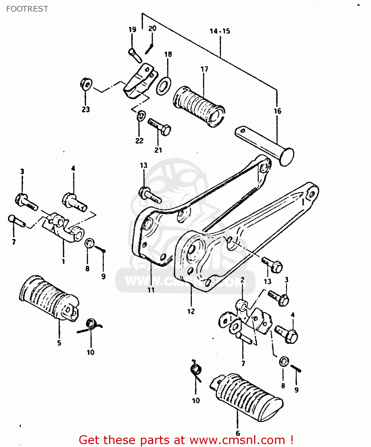 FOOTREST GSX400S 1980 (T) UNITED KINGDOM FRANCE GERMANY (E02 E04 E22)