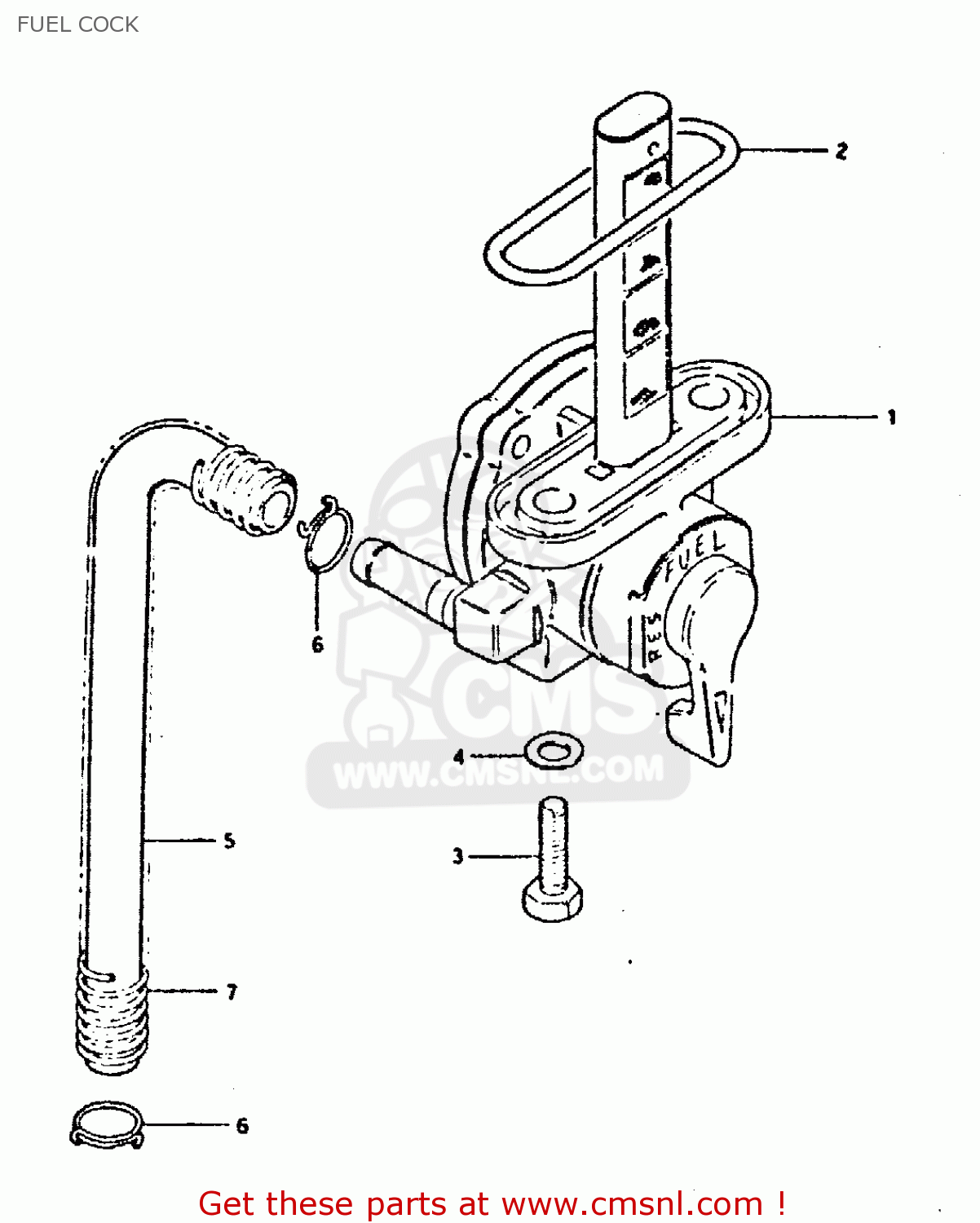 FUEL COCK GSX400S 1980 (T) UNITED KINGDOM FRANCE GERMANY (E02 E04 E22)