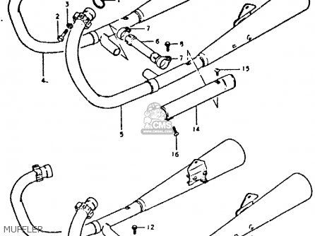 MUFFLER - GSX400S 1980 (T) UNITED KINGDOM FRANCE GERMANY (E02 E04 E22)