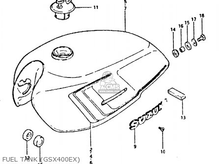 FUEL TANK (GSX400EX) - GSX400S 1980 (T) UNITED KINGDOM FRANCE GERMANY (E02 E04 E22)