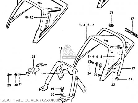 SEAT TAIL COVER (GSX400ET/ST) - GSX400S 1980 (T) UNITED KINGDOM FRANCE GERMANY (E02 E04 E22)