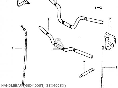 HANDLEBAR (GSX400ST, GSX400SX) - GSX400S 1980 (T) UNITED KINGDOM FRANCE GERMANY (E02 E04 E22)