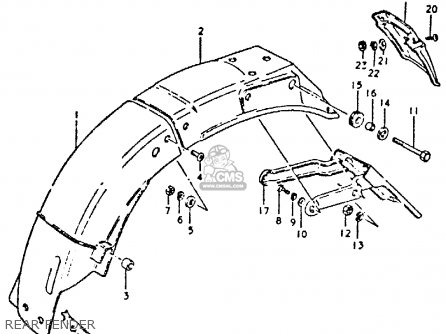 REAR FENDER - GSX400S 1980 (T) UNITED KINGDOM FRANCE GERMANY (E02 E04 E22)
