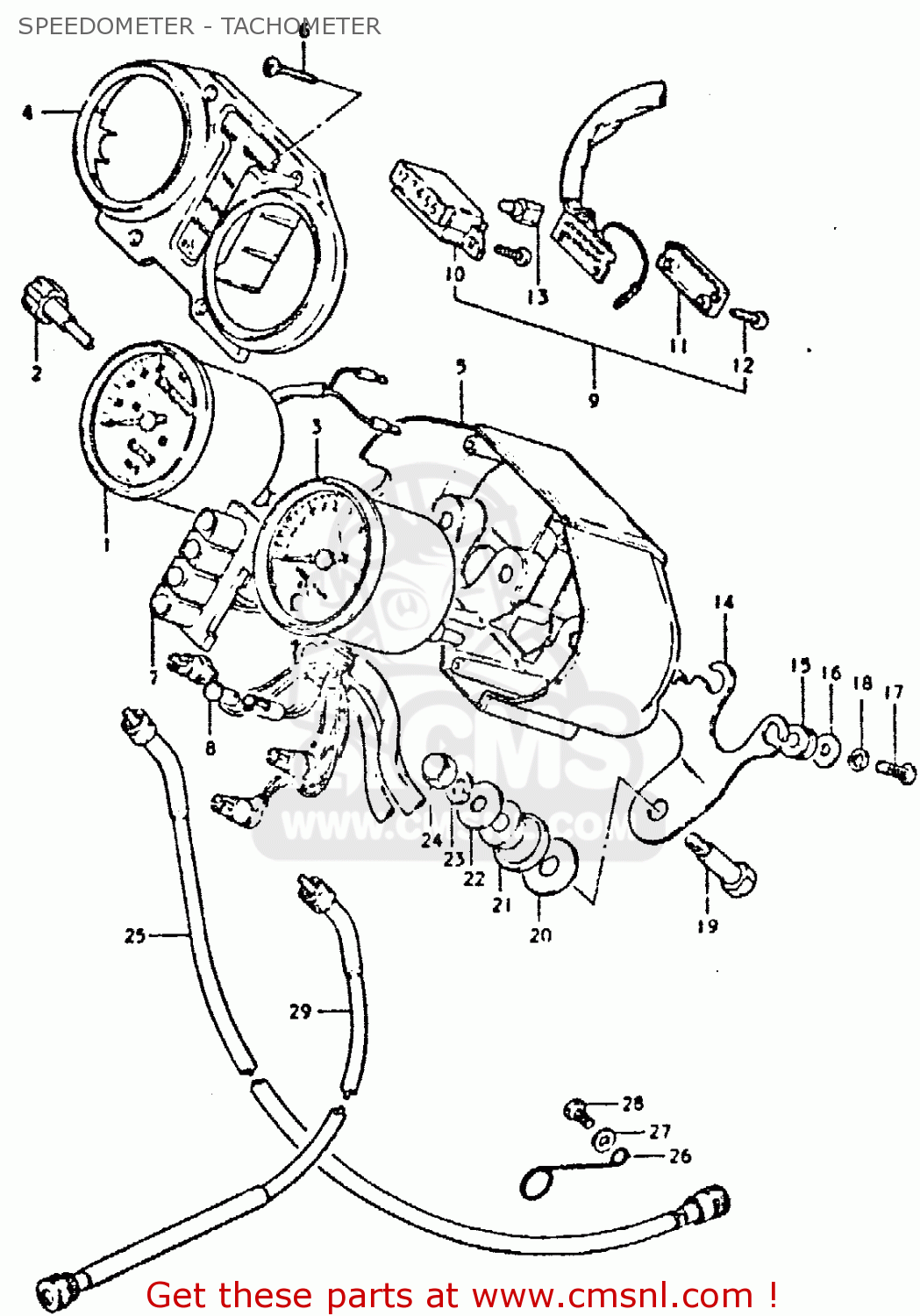 SPEEDOMETER - TACHOMETER GSX400S 1981 (X) UNITED KINGDOM FRANCE GERMANY (E02 E04 E22)