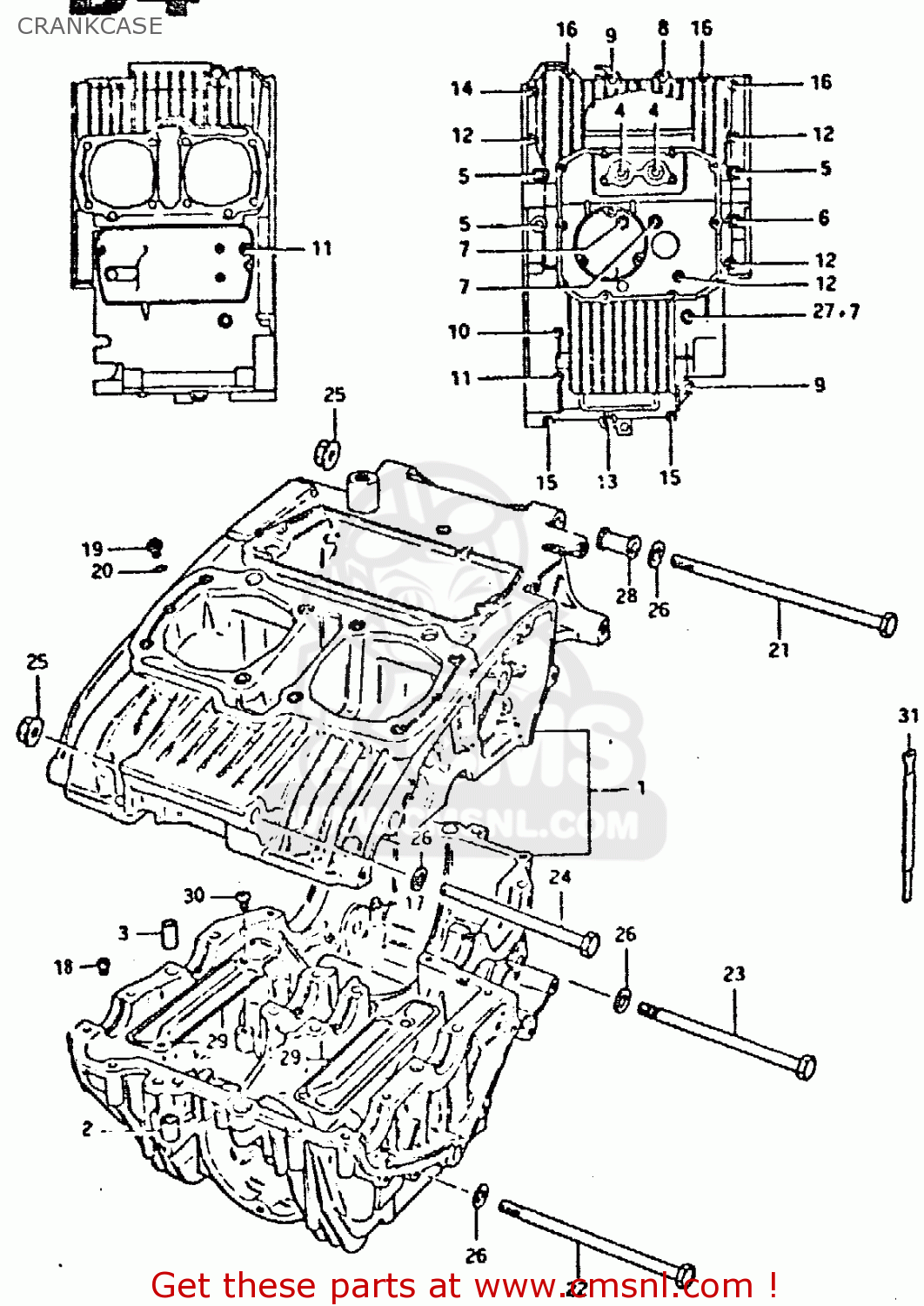 CRANKCASE GSX400S 1981 (X) UNITED KINGDOM FRANCE GERMANY (E02 E04 E22)