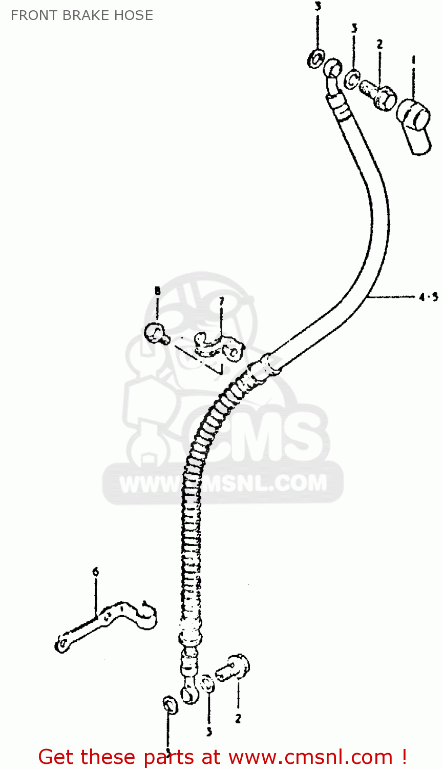 FRONT BRAKE HOSE GSX400S 1981 (X) UNITED KINGDOM FRANCE GERMANY (E02 E04 E22)