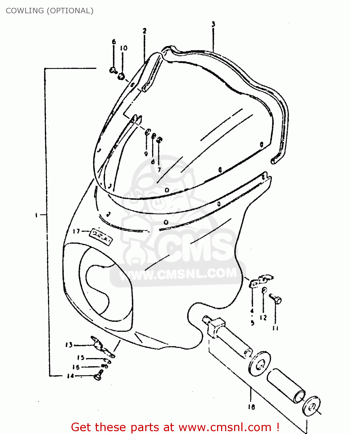 COWLING (OPTIONAL) GSX400S 1981 (X) UNITED KINGDOM FRANCE GERMANY (E02 E04 E22)