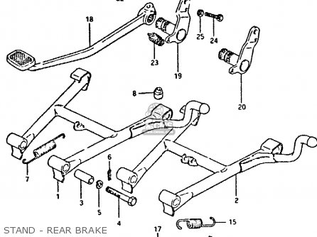 STAND - REAR BRAKE - GSX400S 1981 (X) UNITED KINGDOM FRANCE GERMANY (E02 E04 E22)