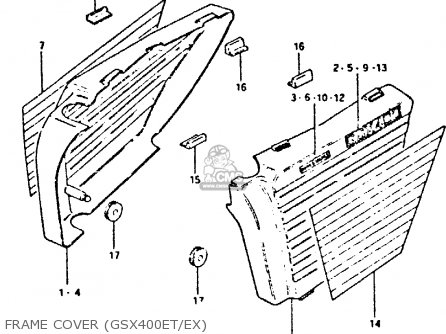 FRAME COVER (GSX400ET/EX) - GSX400S 1981 (X) UNITED KINGDOM FRANCE GERMANY (E02 E04 E22)