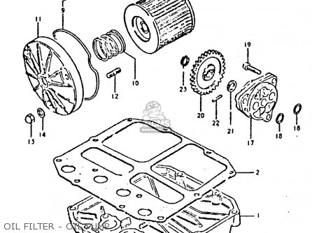 OIL FILTER - OIL PUMP - GSX400S 1981 (X) UNITED KINGDOM FRANCE GERMANY (E02 E04 E22)