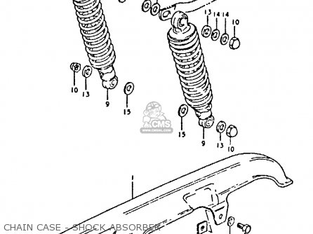 CHAIN CASE - SHOCK ABSORBER - GSX400S 1981 (X) UNITED KINGDOM FRANCE GERMANY (E02 E04 E22)