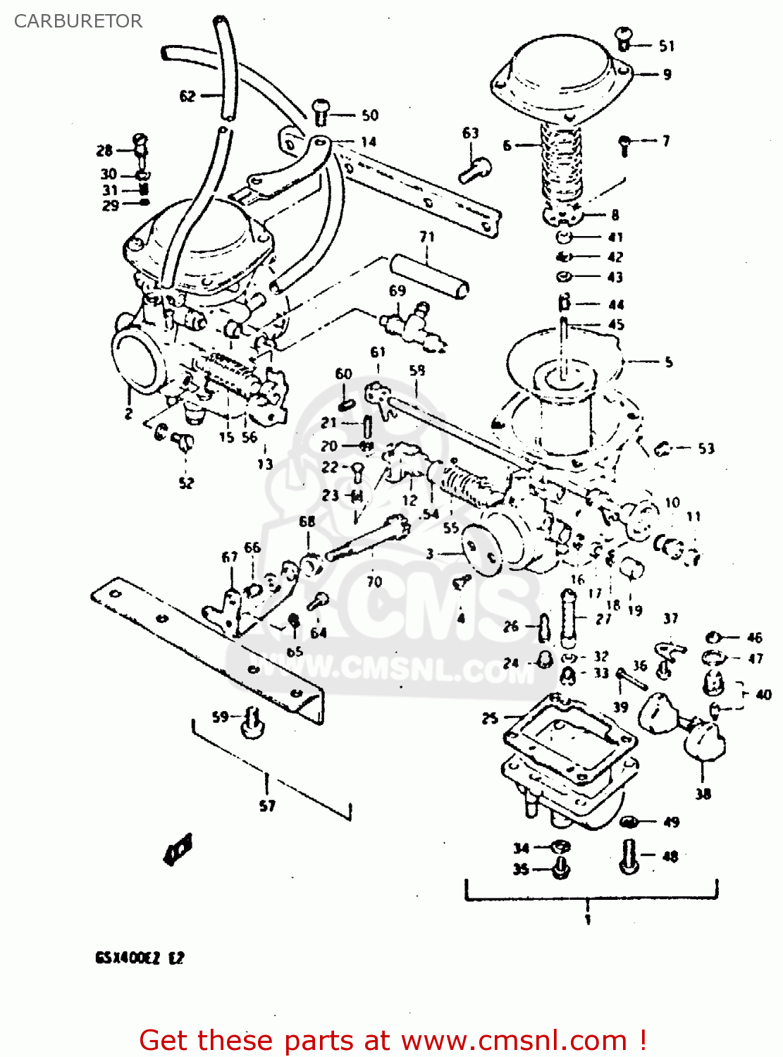 CARBURETOR GSX400S 1982 (Z) UNITED KINGDOM FRANCE (E02 E04)