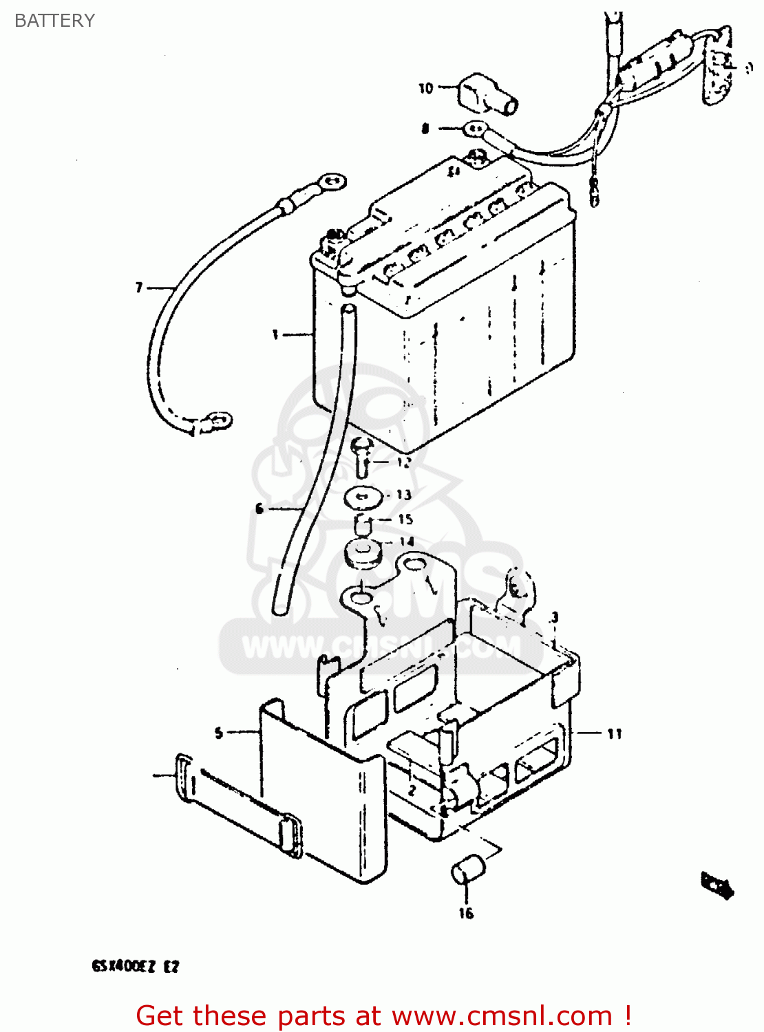 BATTERY GSX400S 1982 (Z) UNITED KINGDOM FRANCE (E02 E04)
