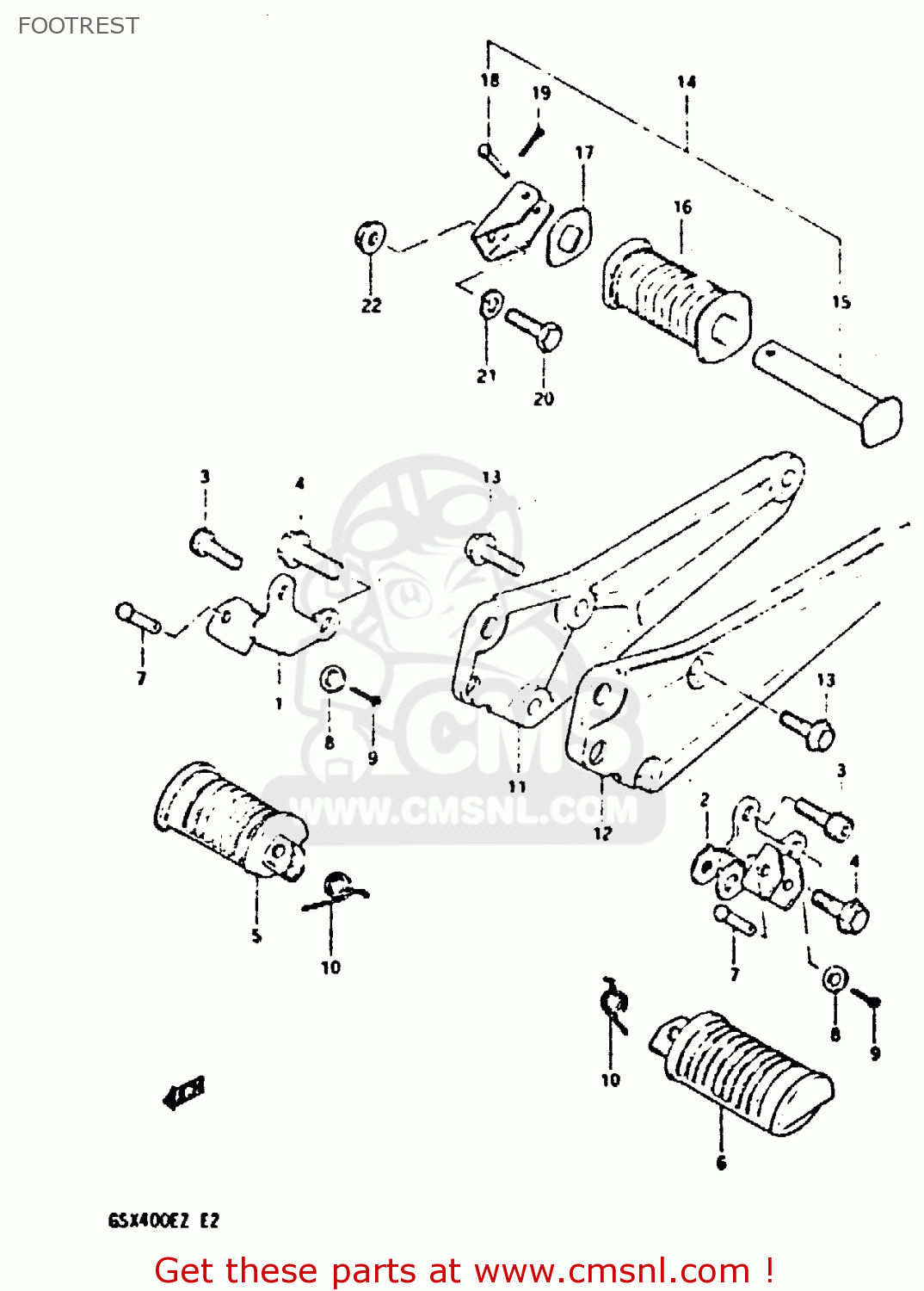 FOOTREST GSX400S 1982 (Z) UNITED KINGDOM FRANCE (E02 E04)