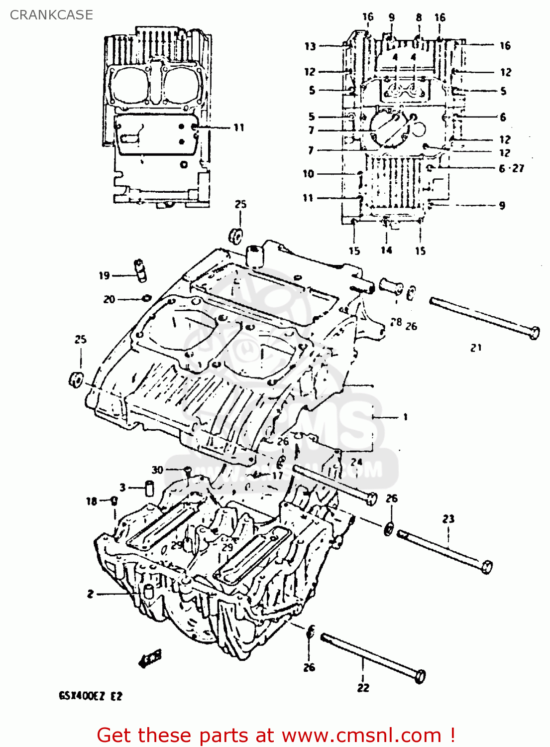 CRANKCASE GSX400S 1982 (Z) UNITED KINGDOM FRANCE (E02 E04)