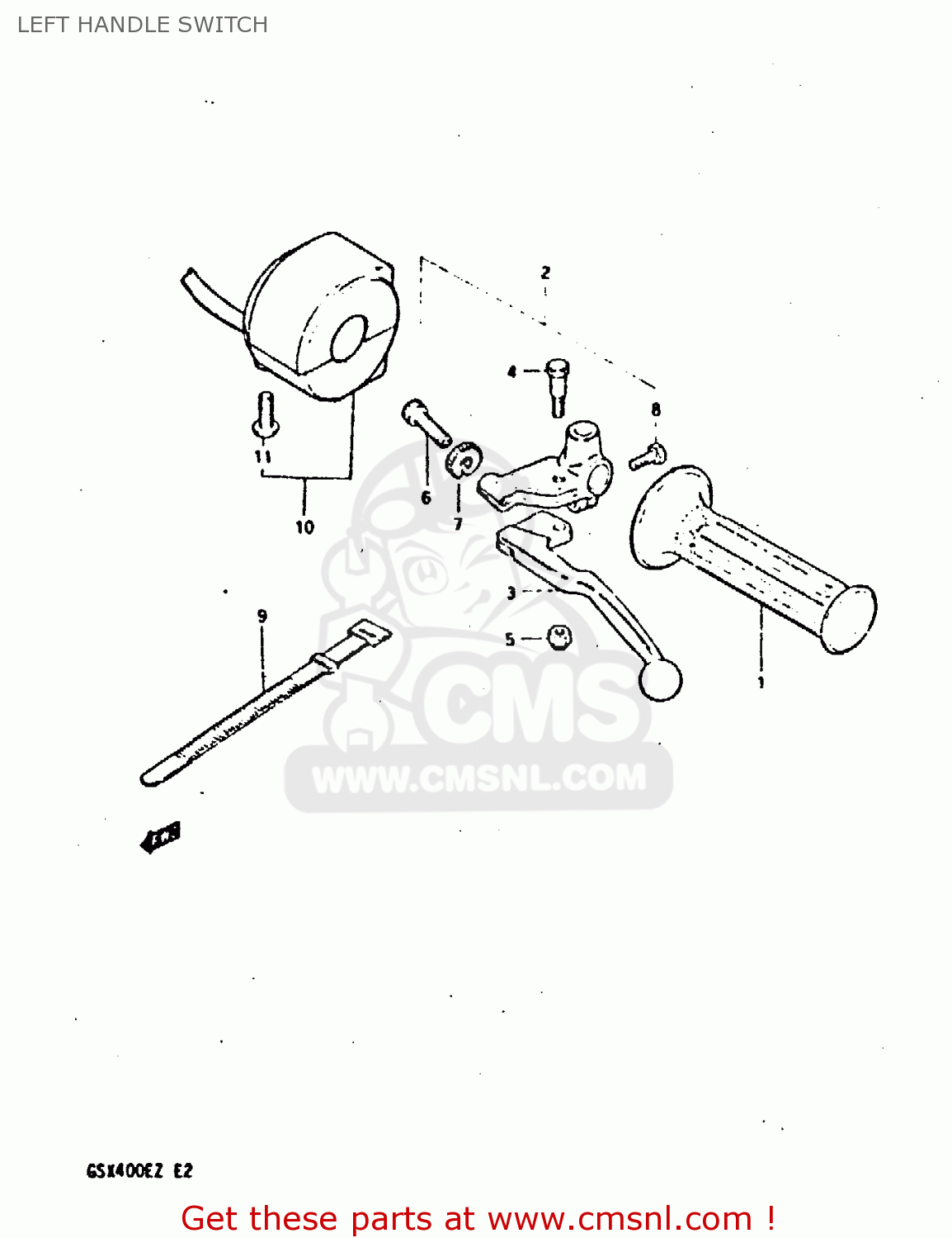 LEFT HANDLE SWITCH GSX400S 1982 (Z) UNITED KINGDOM FRANCE (E02 E04)