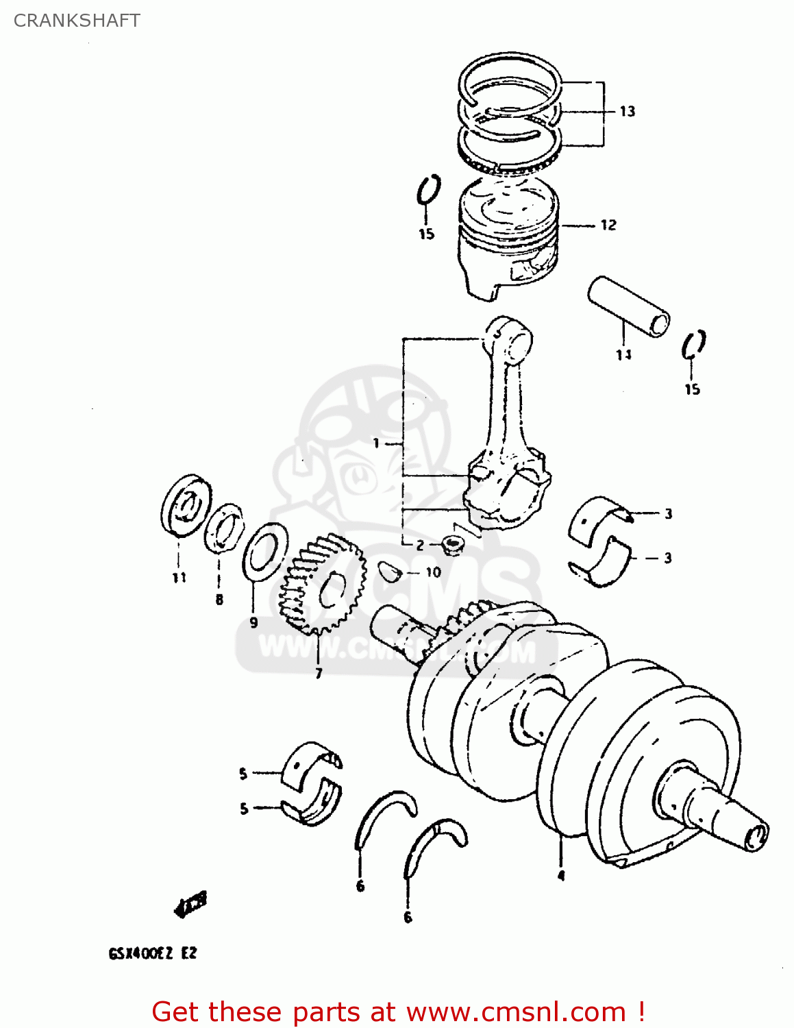 CRANKSHAFT GSX400S 1982 (Z) UNITED KINGDOM FRANCE (E02 E04)