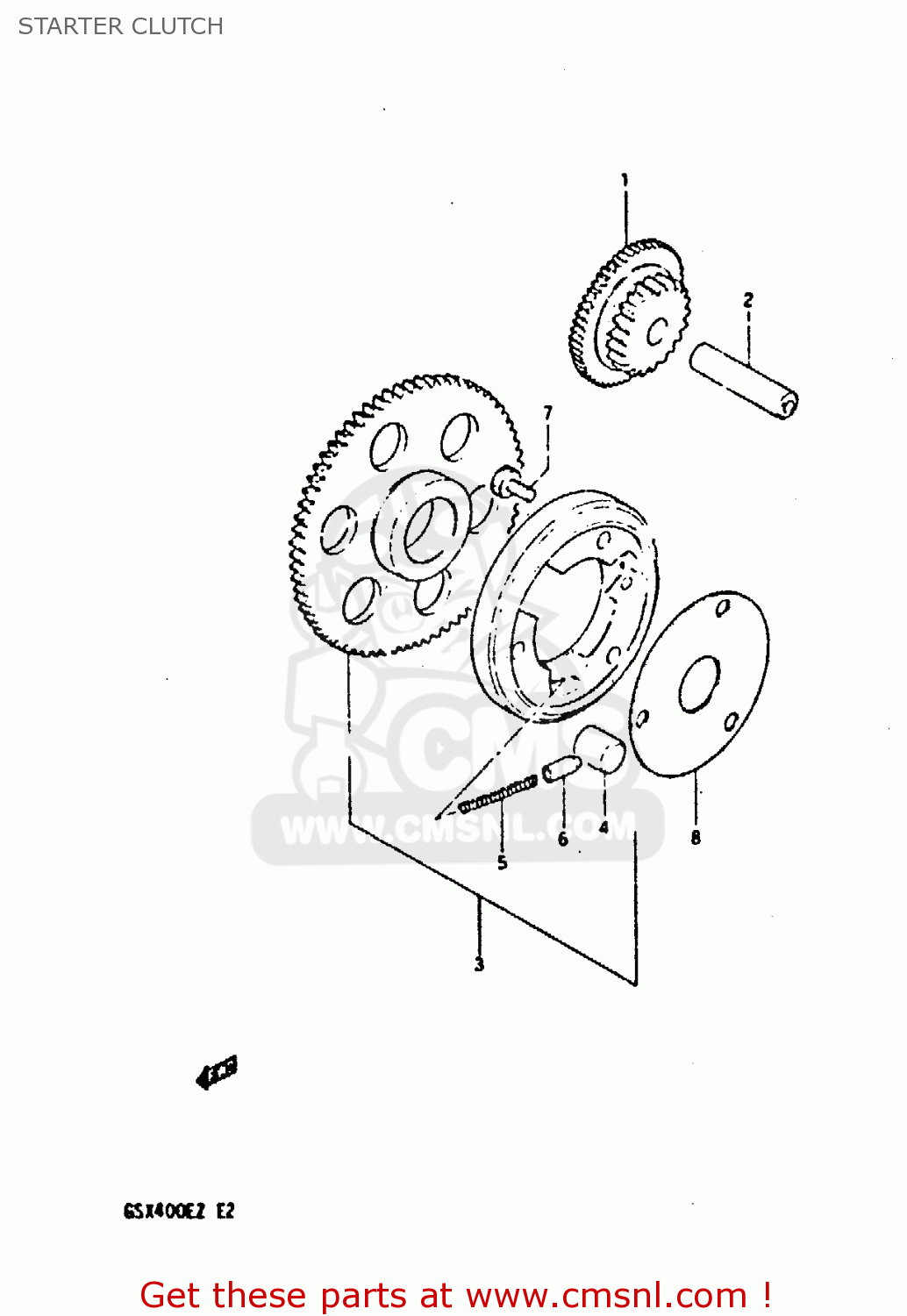 STARTER CLUTCH GSX400S 1982 (Z) UNITED KINGDOM FRANCE (E02 E04)