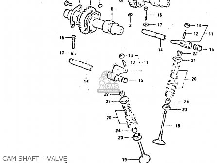 CAM SHAFT - VALVE - GSX400S 1982 (Z) UNITED KINGDOM FRANCE (E02 E04)