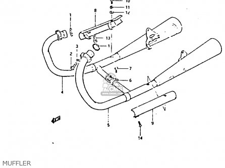 MUFFLER - GSX400S 1982 (Z) UNITED KINGDOM FRANCE (E02 E04)