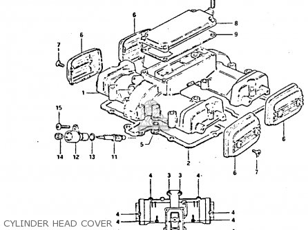 CYLINDER HEAD COVER - GSX400S 1982 (Z) UNITED KINGDOM FRANCE (E02 E04)