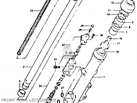 FRONT FORK LEFT DAMPER - GSX400S 1982 (Z) UNITED KINGDOM FRANCE (E02 E04)