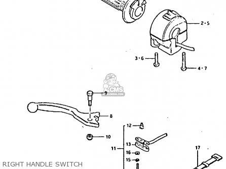 RIGHT HANDLE SWITCH - GSX400S 1982 (Z) UNITED KINGDOM FRANCE (E02 E04)
