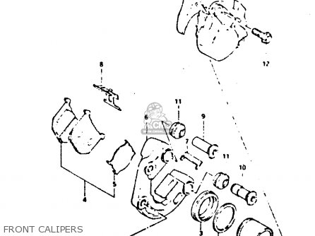 FRONT CALIPERS - GSX400S 1982 (Z) UNITED KINGDOM FRANCE (E02 E04)