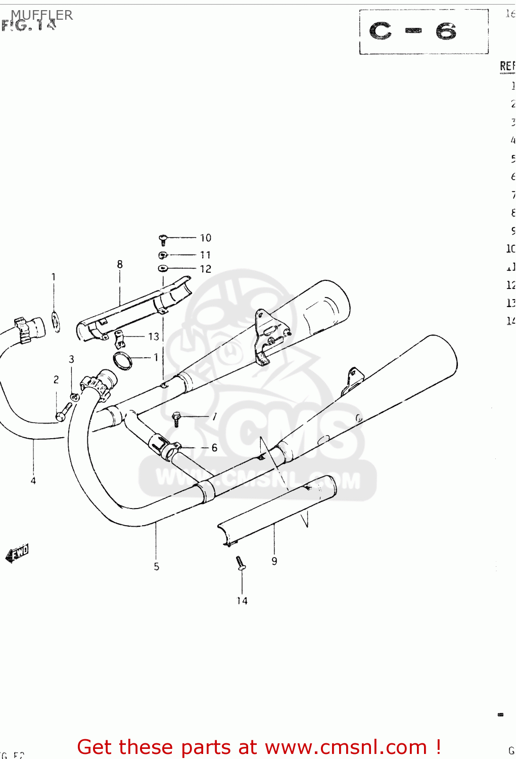 MUFFLER GSX400S 1984 (E) GENERAL EXPORT (E01)