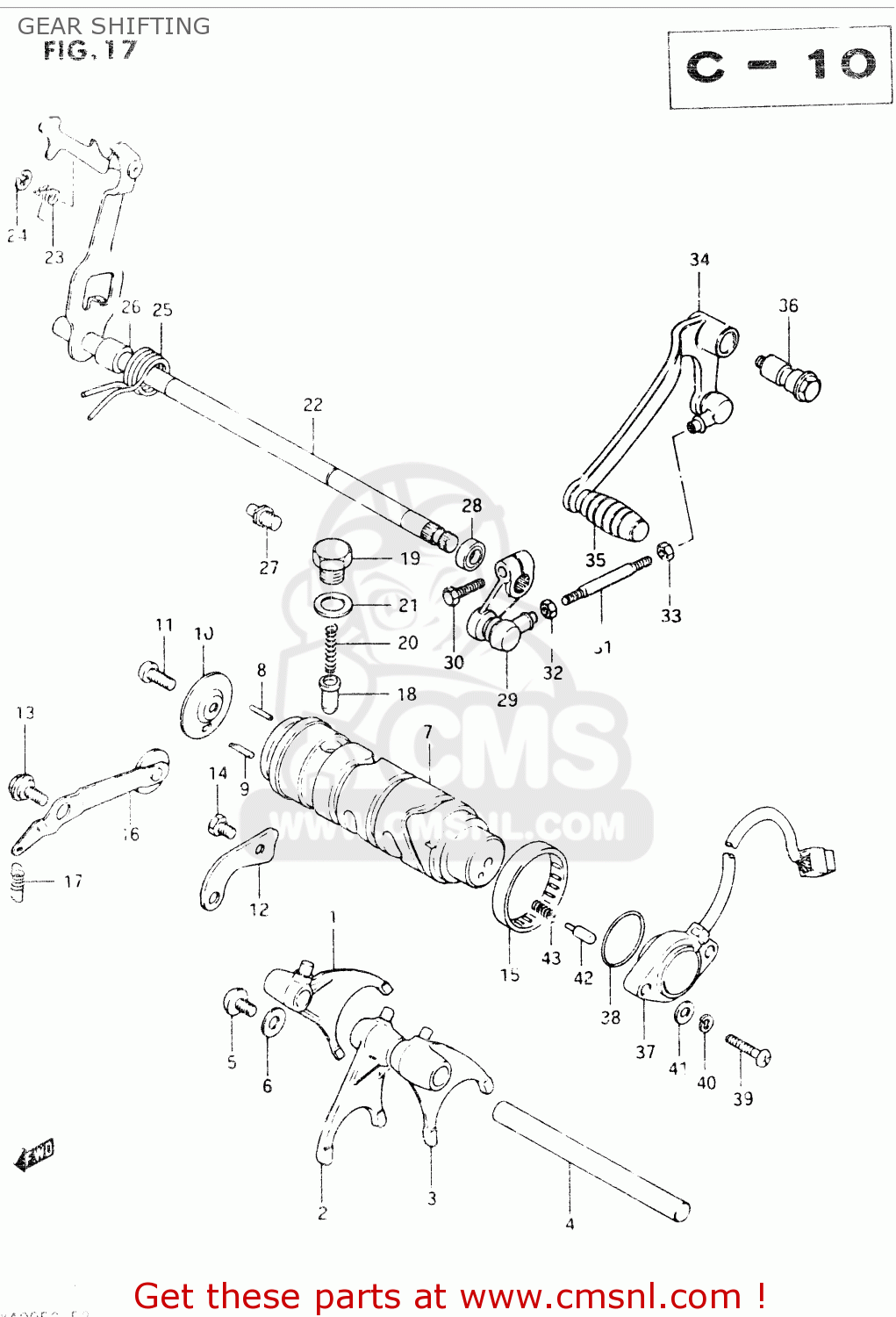 GEAR SHIFTING GSX400S 1984 (E) GENERAL EXPORT (E01)