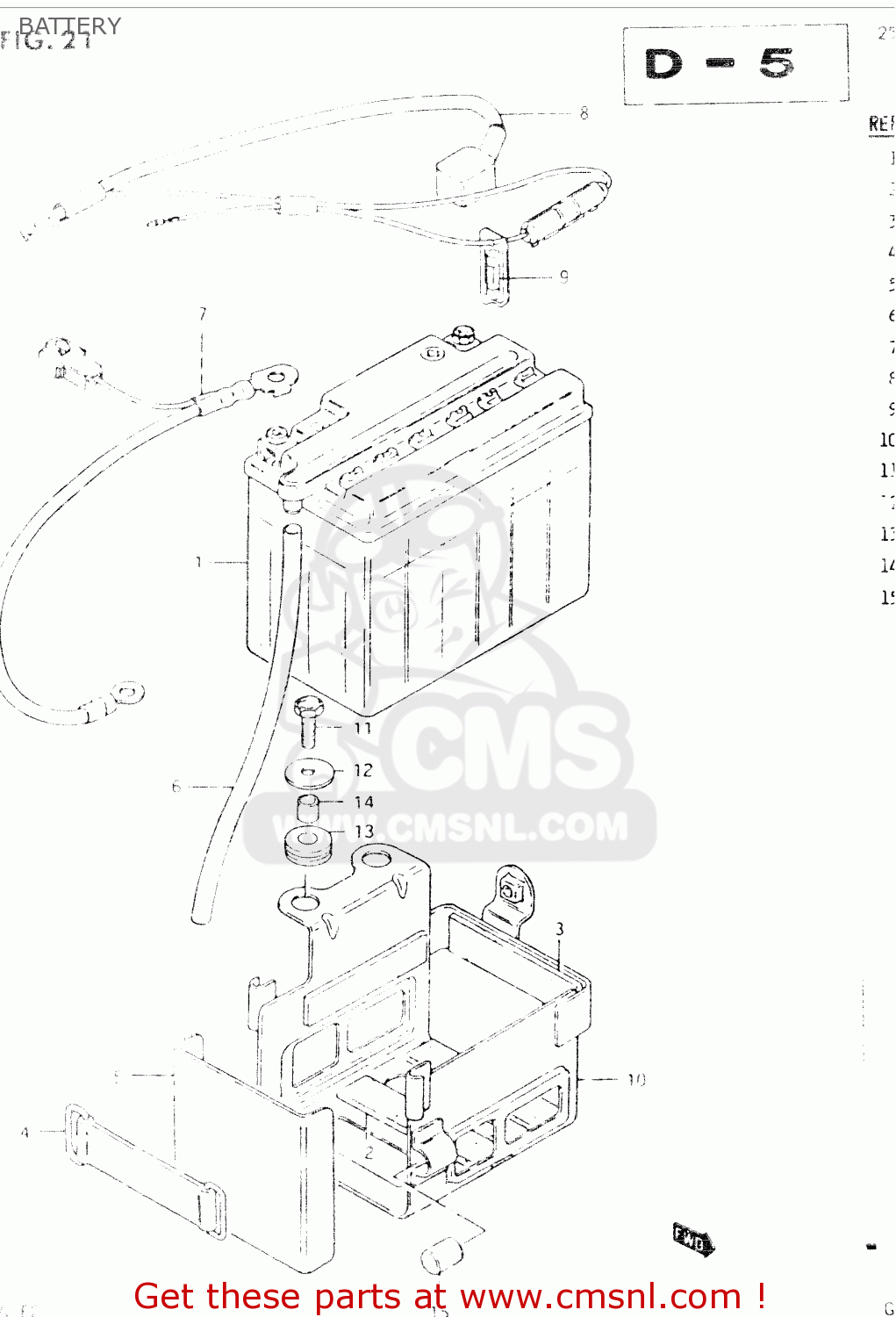 BATTERY GSX400S 1984 (E) GENERAL EXPORT (E01)