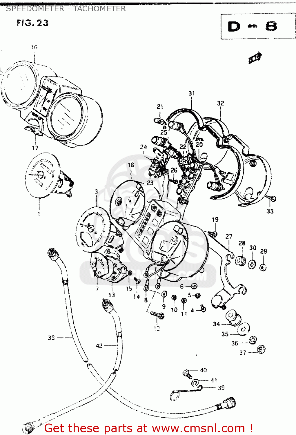 SPEEDOMETER - TACHOMETER GSX400S 1984 (E) GENERAL EXPORT (E01)