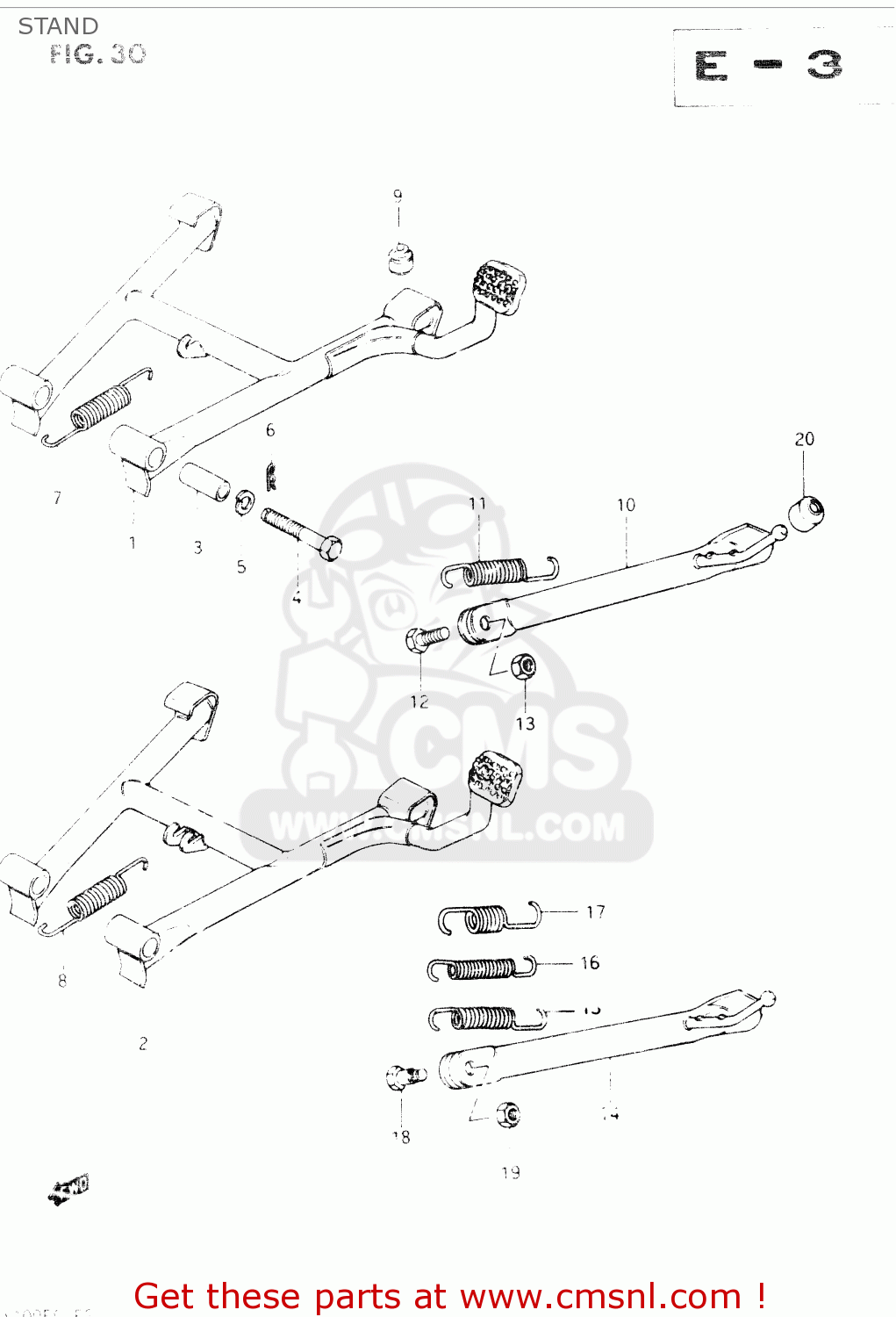STAND GSX400S 1984 (E) GENERAL EXPORT (E01)