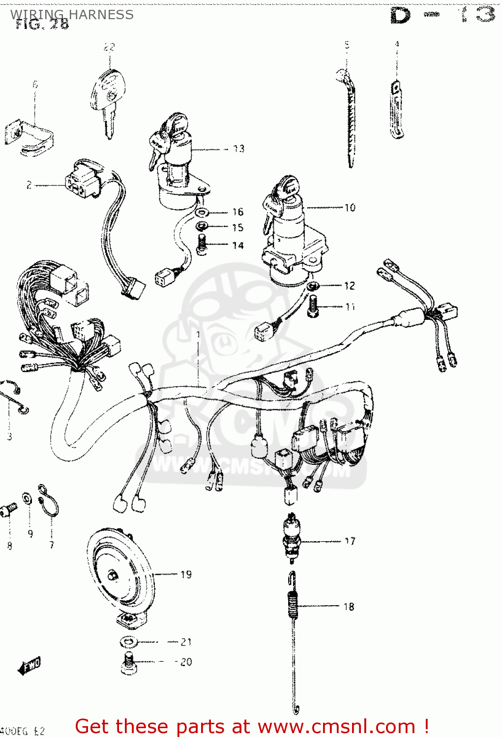 WIRING HARNESS GSX400S 1985 (F) GENERAL EXPORT (E01)