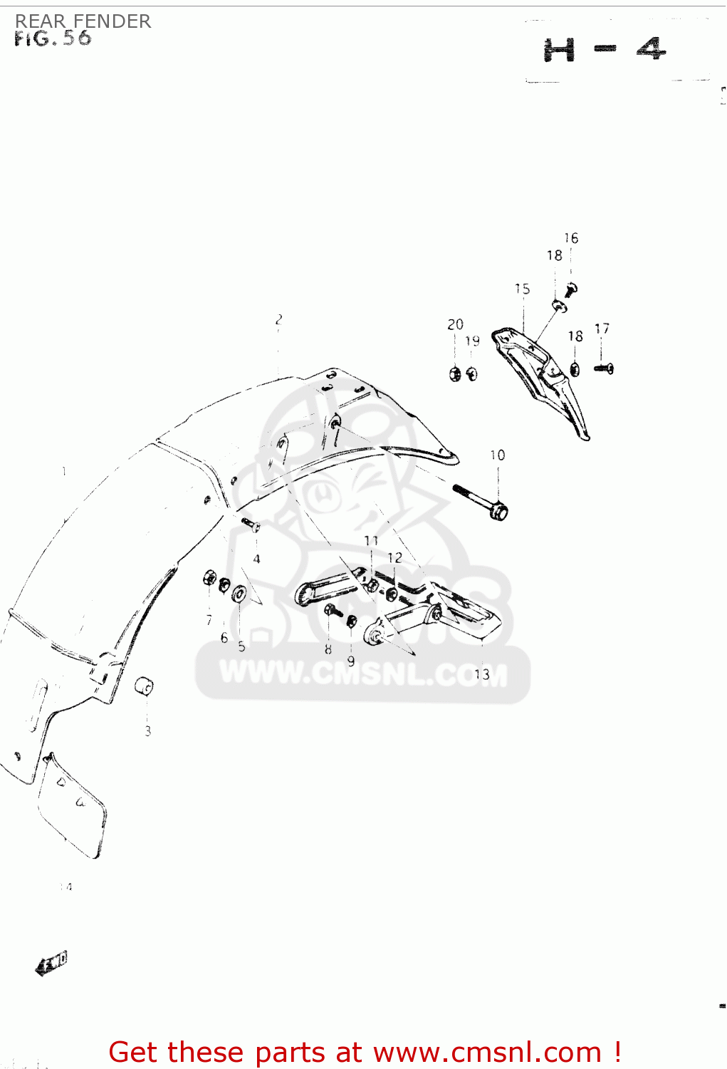 REAR FENDER GSX400S 1985 (F) GENERAL EXPORT (E01)