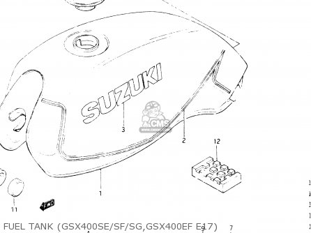 FUEL TANK (GSX400SE/SF/SG,GSX400EF E17) - GSX400S 1985 (F) GENERAL EXPORT (E01)