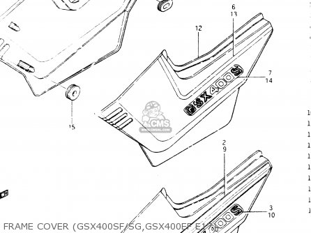FRAME COVER (GSX400SF/SG,GSX400EF E17) - GSX400S 1985 (F) GENERAL EXPORT (E01)