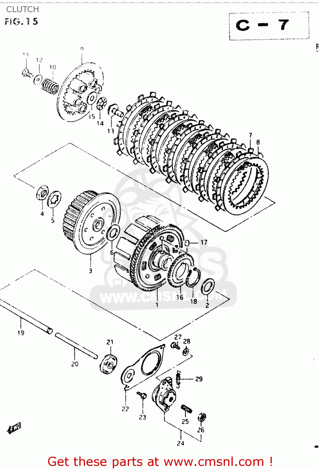 CLUTCH GSX400S 1986 (G) GENERAL EXPORT (E01)