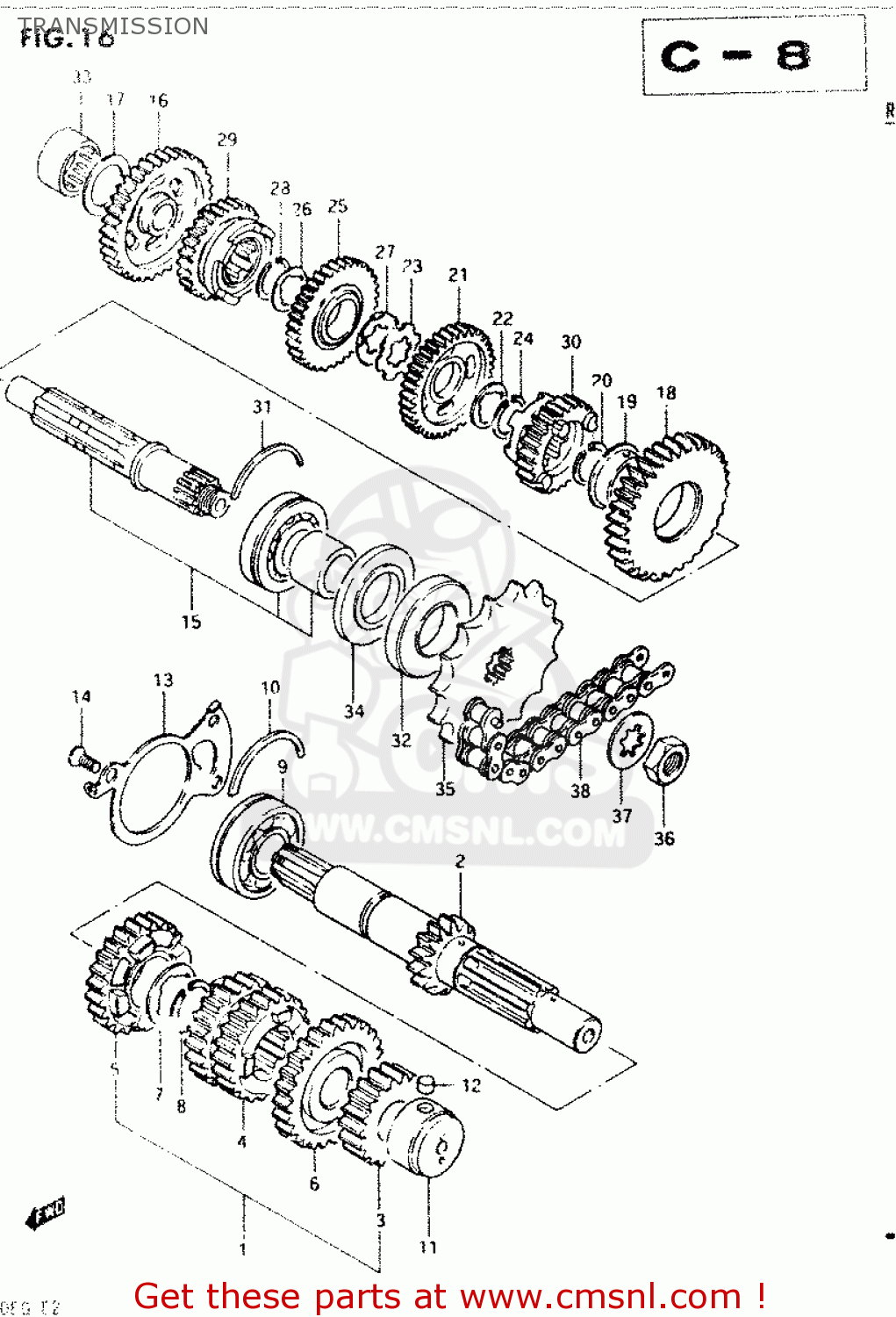 TRANSMISSION GSX400S 1986 (G) GENERAL EXPORT (E01)