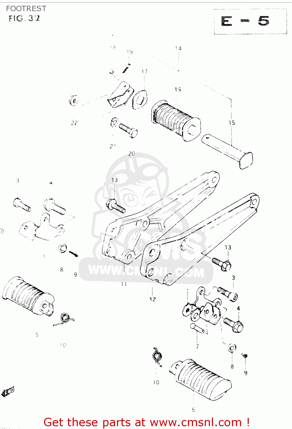 FOOTREST GSX400S 1986 (G) GENERAL EXPORT (E01)