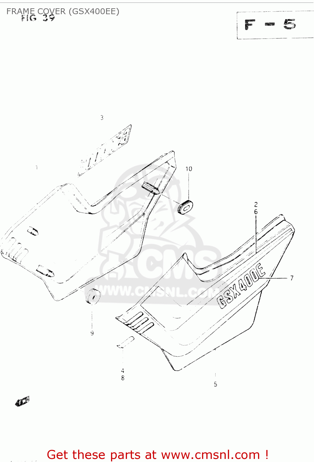 FRAME COVER (GSX400EE) GSX400S 1986 (G) GENERAL EXPORT (E01)